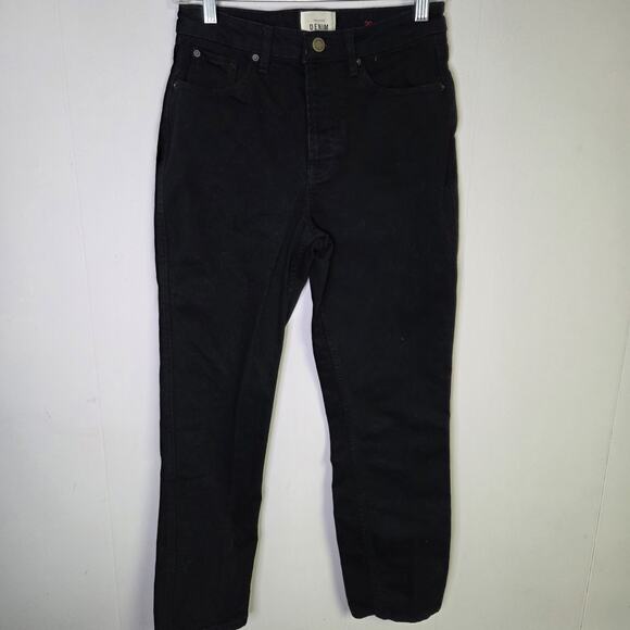 Sezane Denim Womens Black Button Fly Straight Leg Jeans Size 4 / 36 - Picture 1 of 9